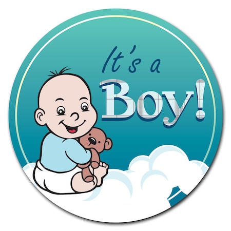 Its A Boy Circle Corrugated Plastic Sign